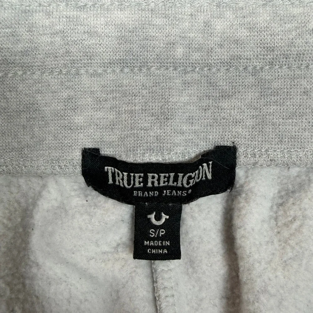 True‎ Religion Mens Heather Gray Horseshoe Logo Jogger Sweatpants Small S Gray